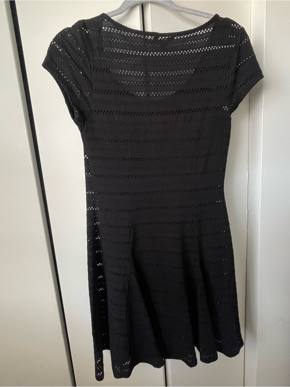 Guess Black Eyelet Mini Dress